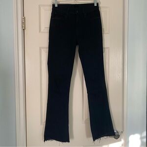 Mother The Runaway Step Fray Black Jeans size 26